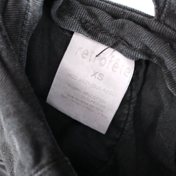 Retrofete Kiara Jet Black Italian Denim Jumpsuit Zip Closure Cut-Outs XS X-Small - Picture 10 of 10